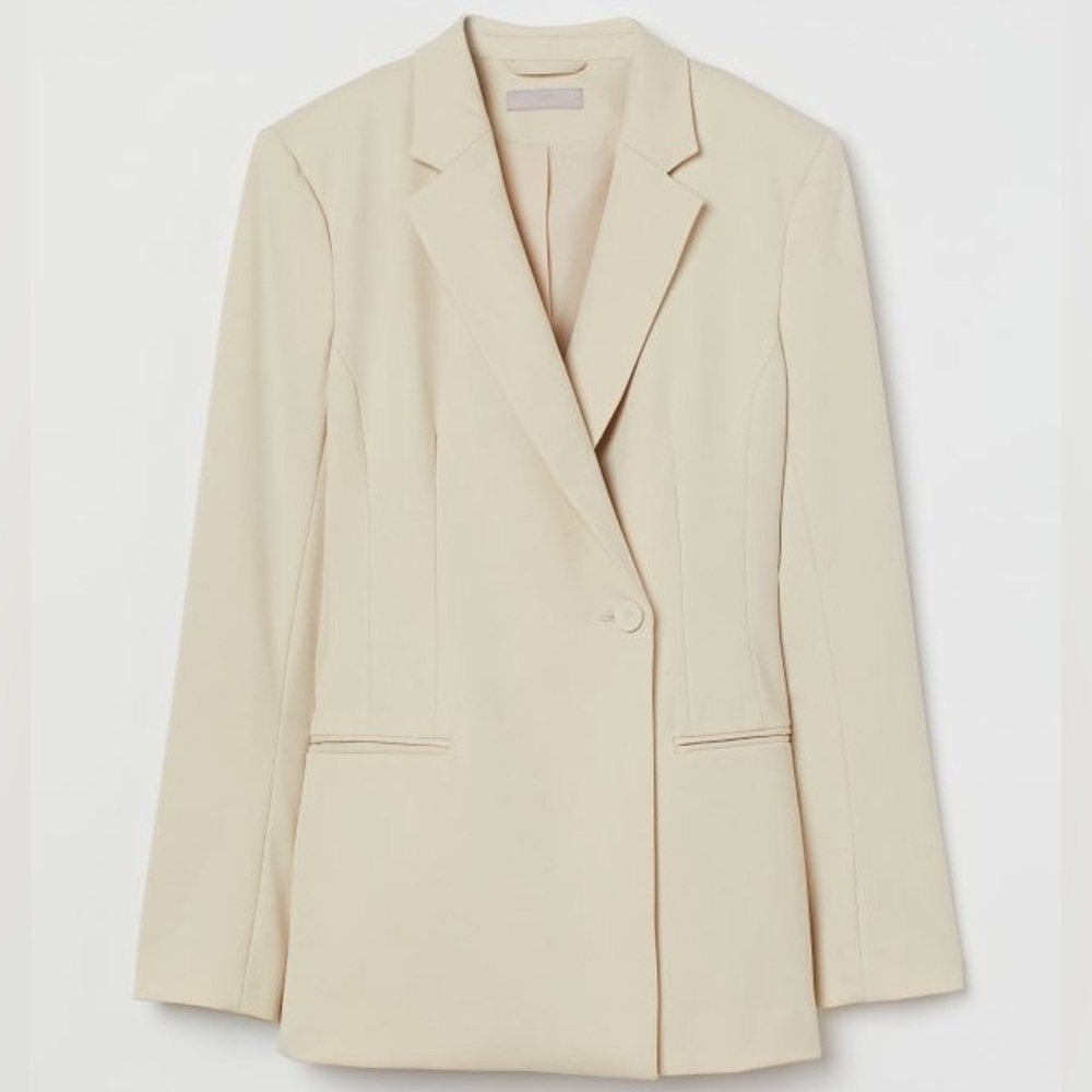H&M Double-breasted Jacket blazer light beige